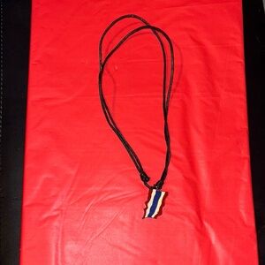 Striped Thailand Flag Pendant Necklace